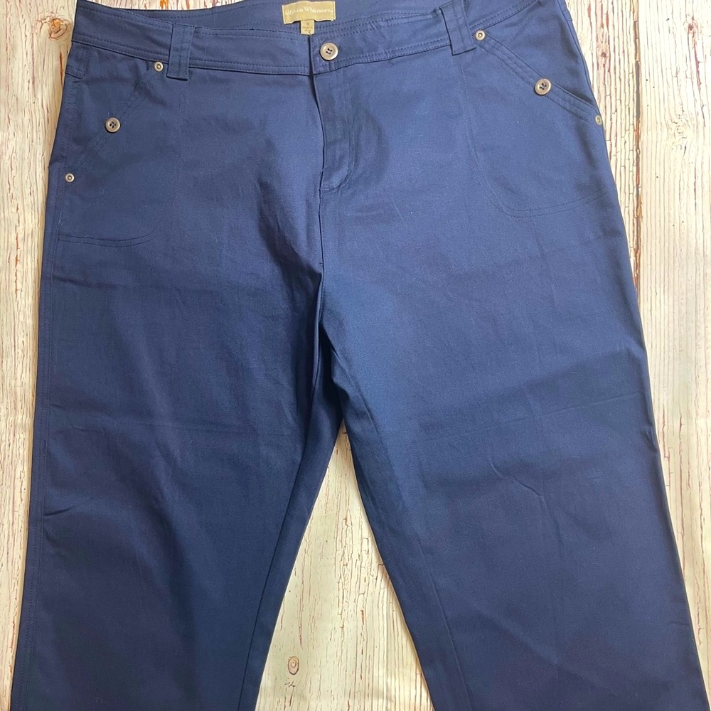 Blue ankle cropped casual Capri Allyson Whitmore